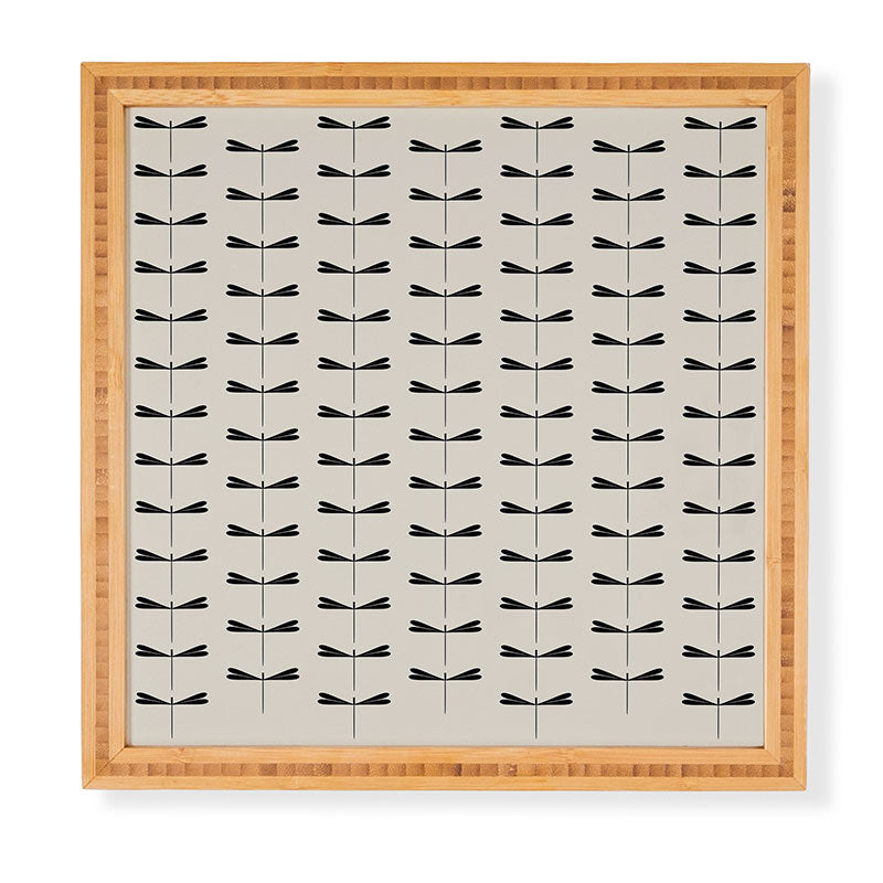 Colour Poems Dragonfly Pattern Black White Framed Wall Art