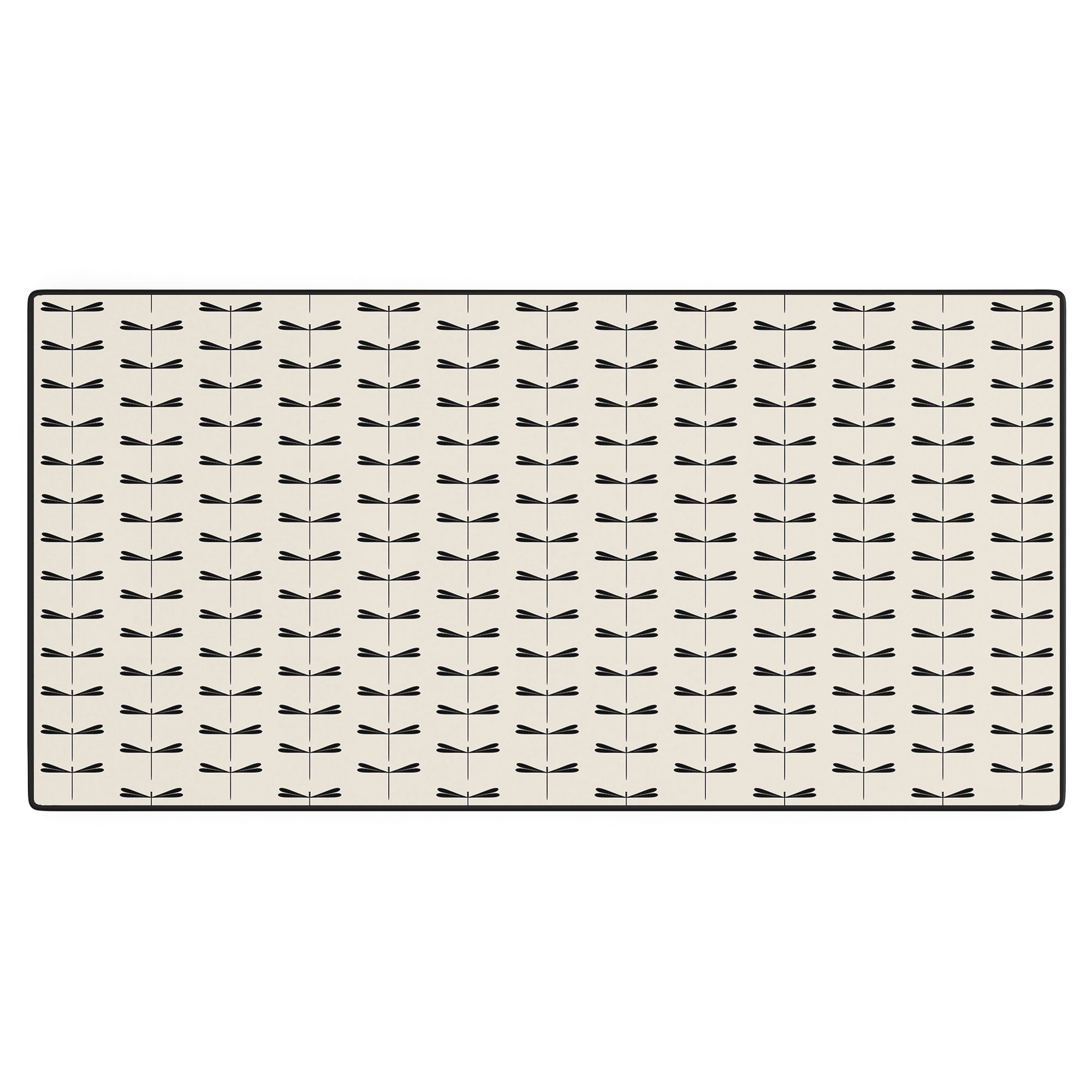 Colour Poems Dragonfly Pattern Black White Desk Mat