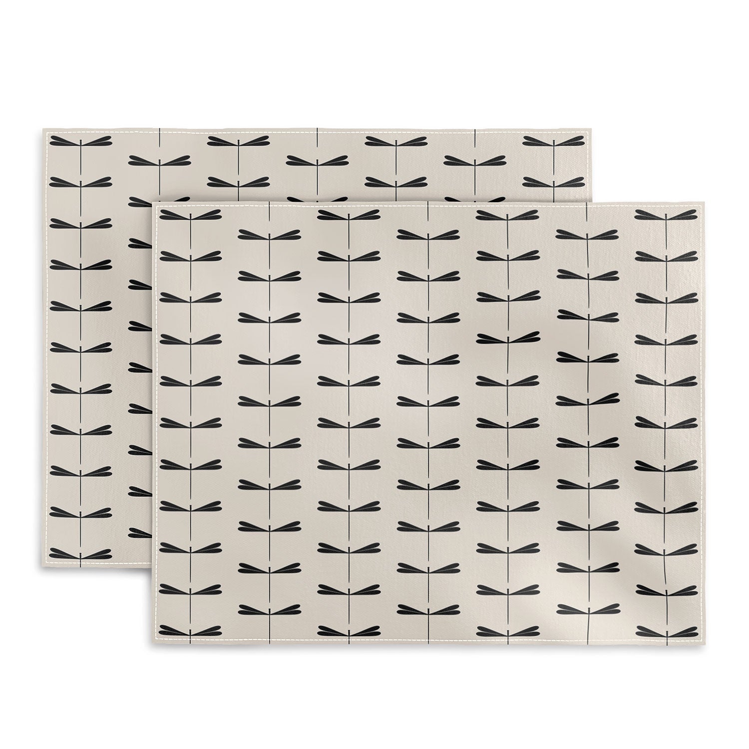 Colour Poems Dragonfly Pattern Black White Placemat