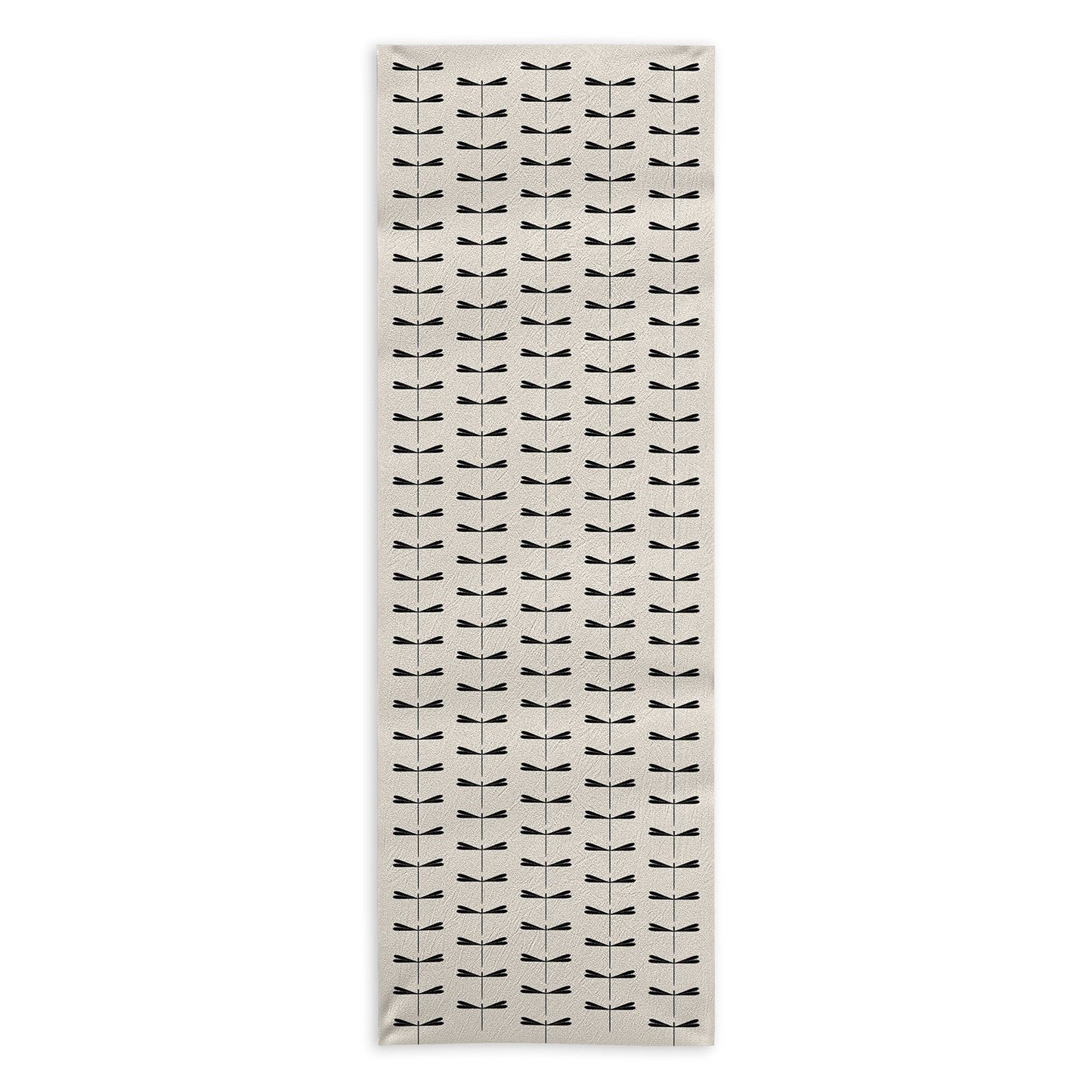Colour Poems Dragonfly Pattern Black White Yoga Towel