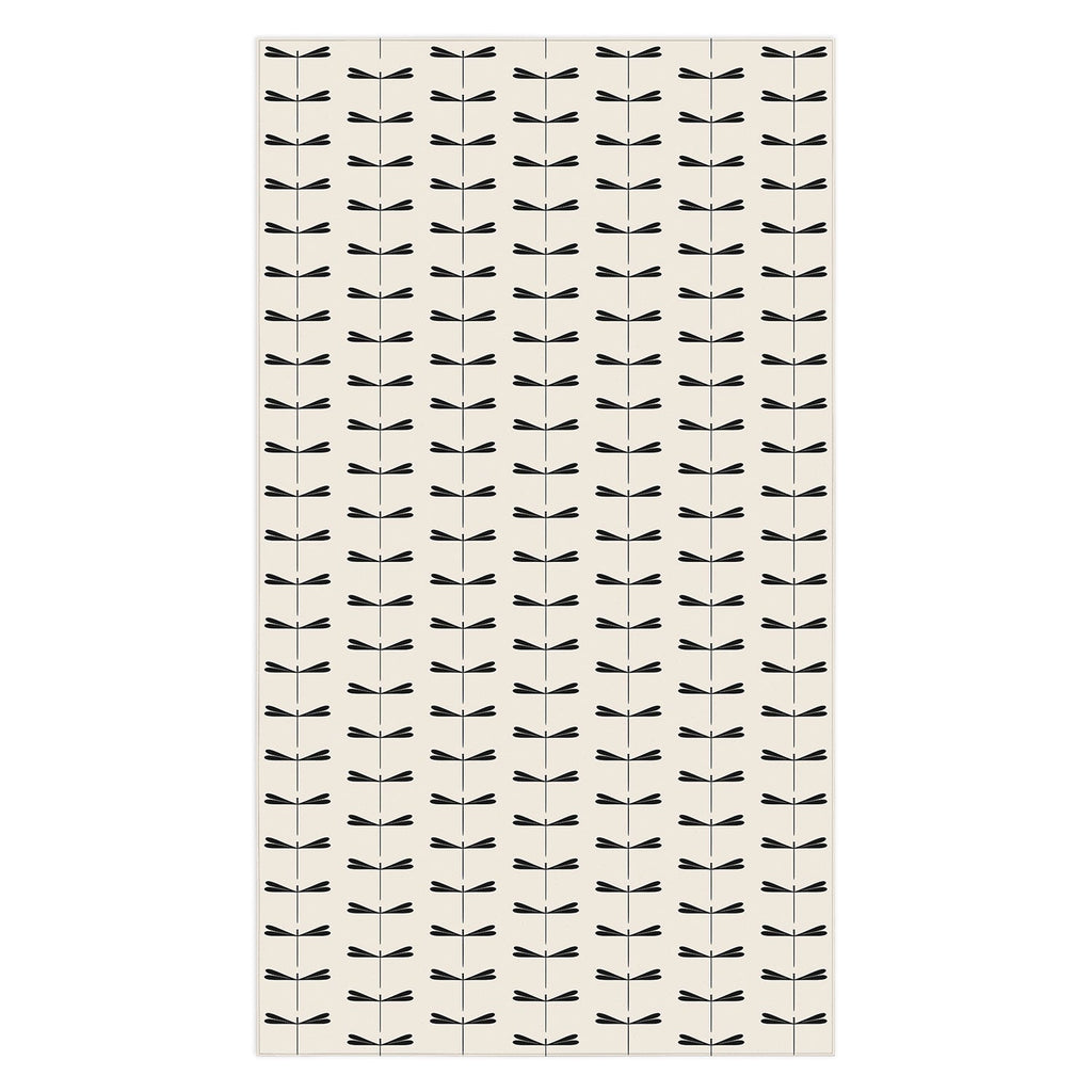 Colour Poems Dragonfly Pattern Black White Tablecloth
