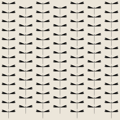 Colour Poems Dragonfly Pattern Black White Wall Mural