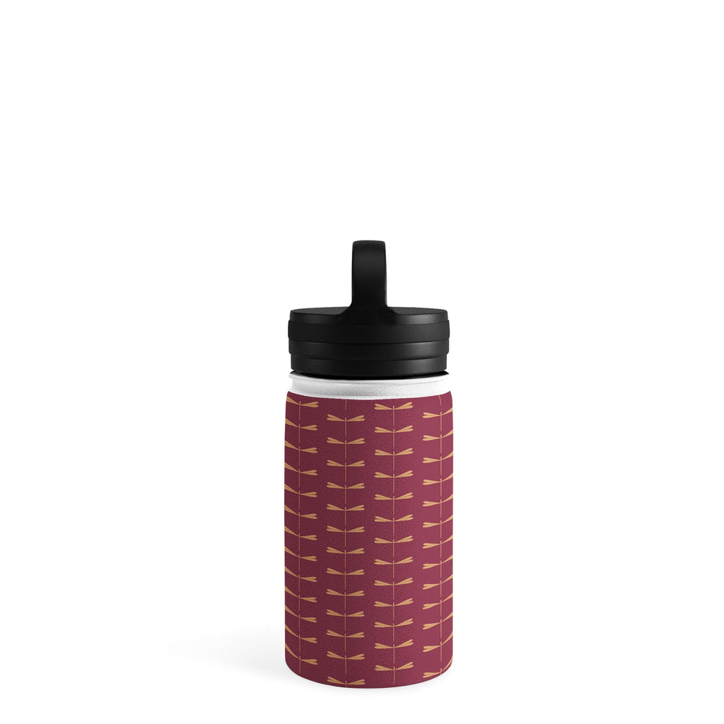 Colour Poems Dragonfly Pattern Mauve Water Bottle