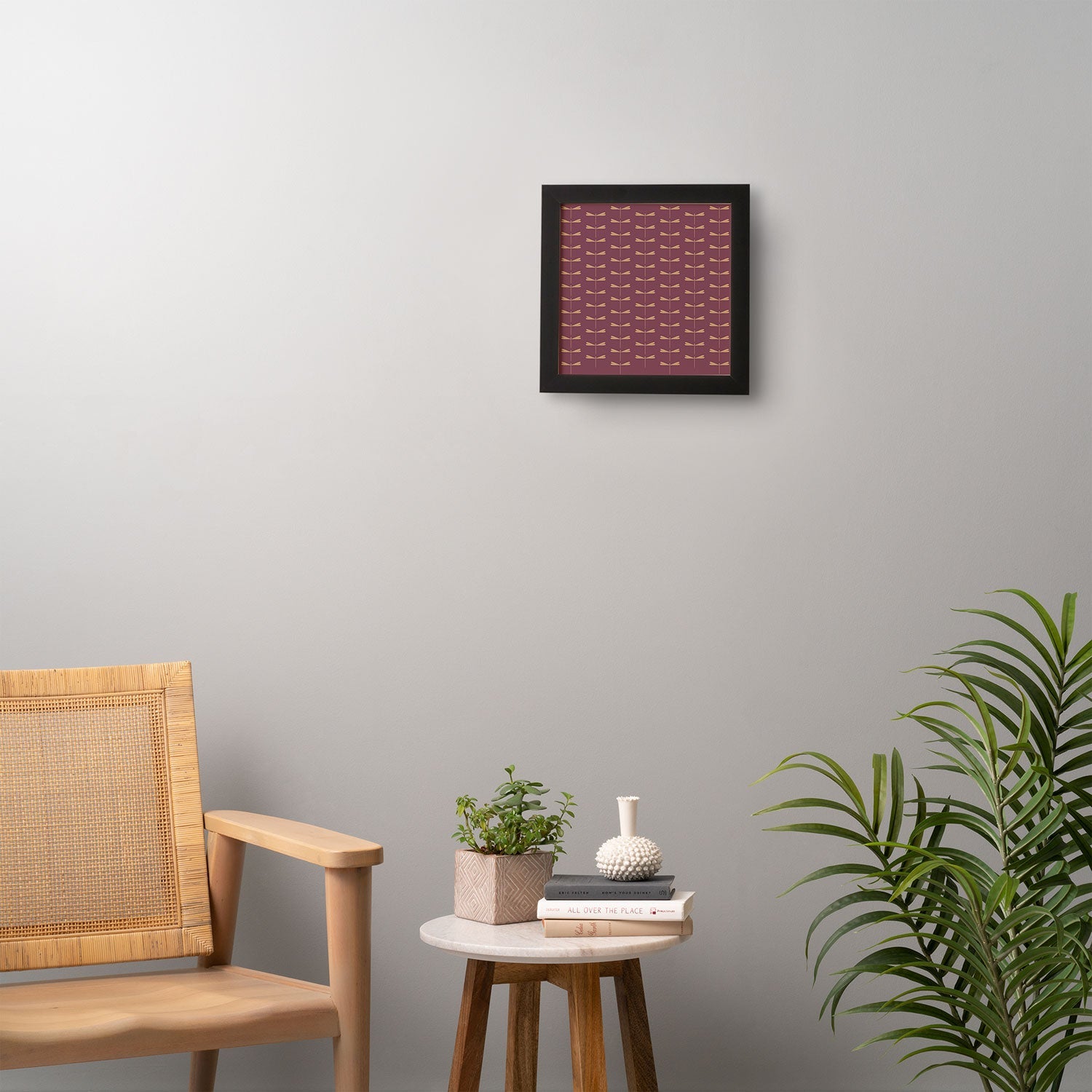 Colour Poems Dragonfly Pattern Mauve Framed Wall Art