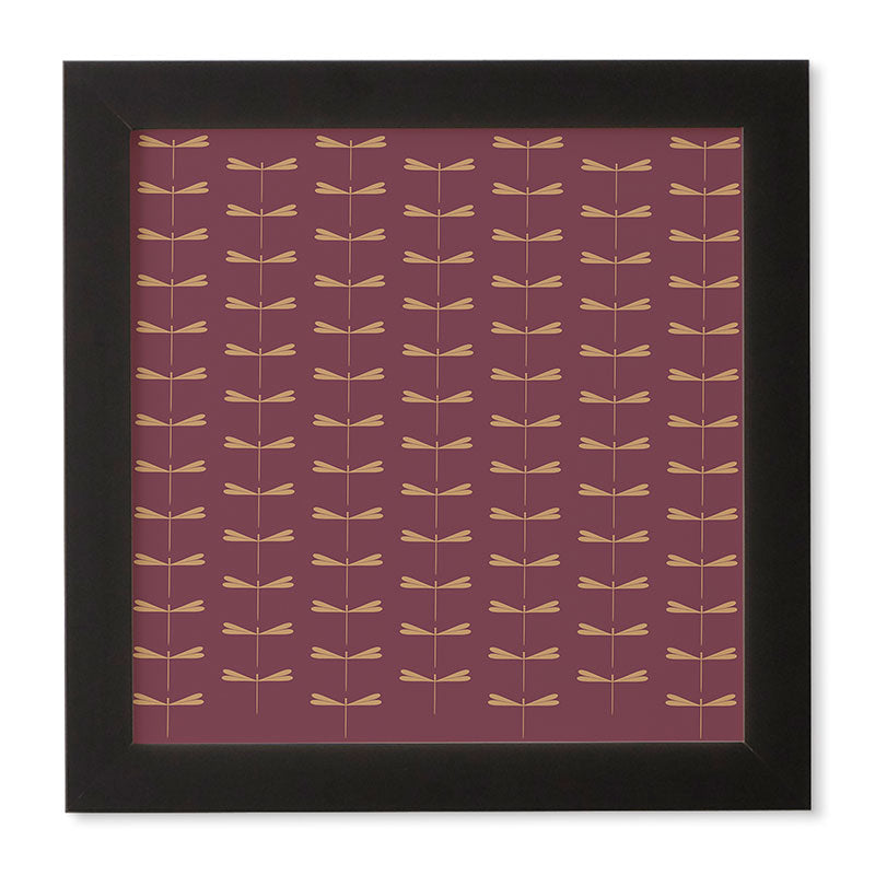 Colour Poems Dragonfly Pattern Mauve Framed Wall Art