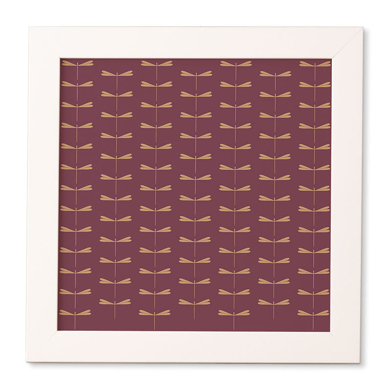 Colour Poems Dragonfly Pattern Mauve Framed Wall Art