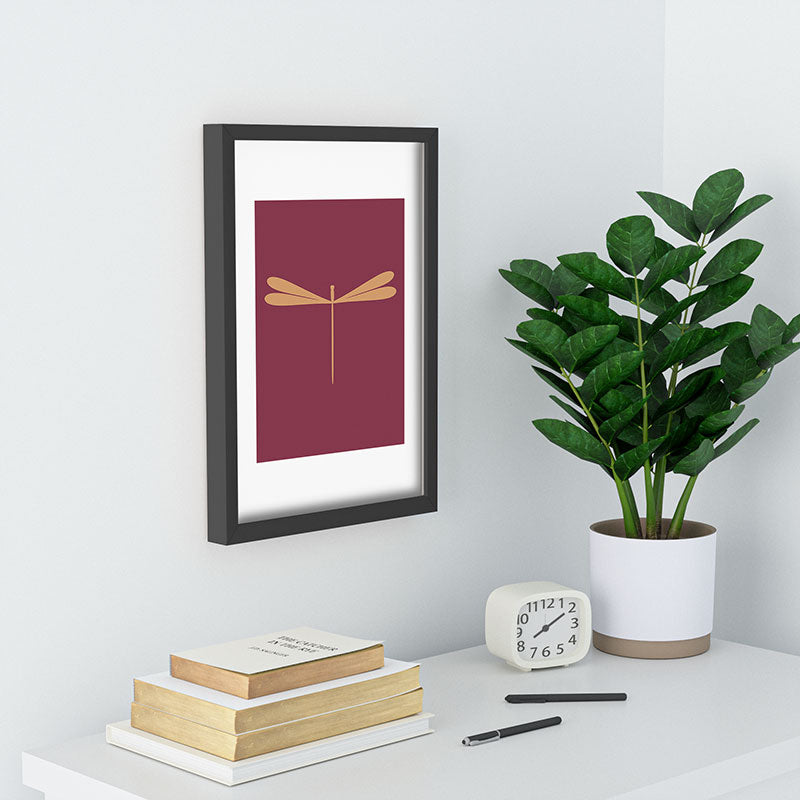Colour Poems Dragonfly Pattern Mauve Recessed Framing Rectangle