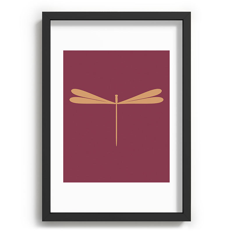 Colour Poems Dragonfly Pattern Mauve Recessed Framing Rectangle