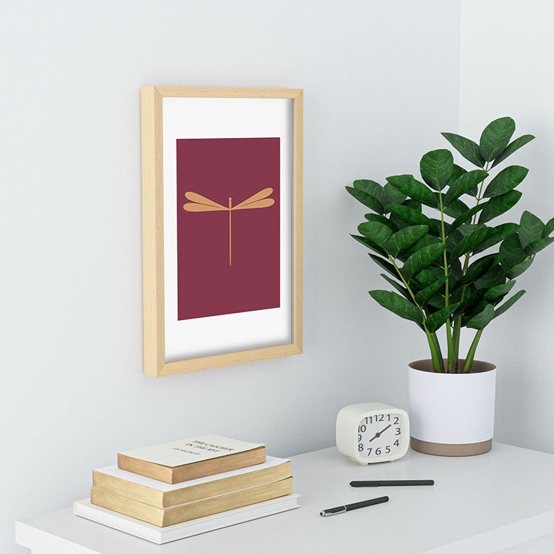 Colour Poems Dragonfly Pattern Mauve Recessed Framing Rectangle