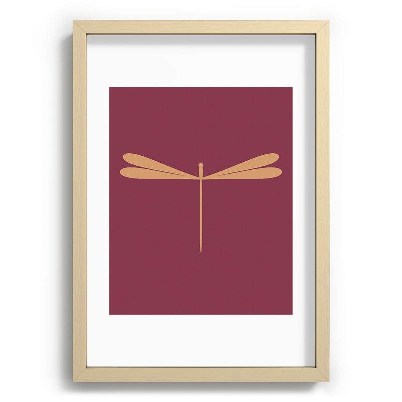 Colour Poems Dragonfly Pattern Mauve Recessed Framing Rectangle