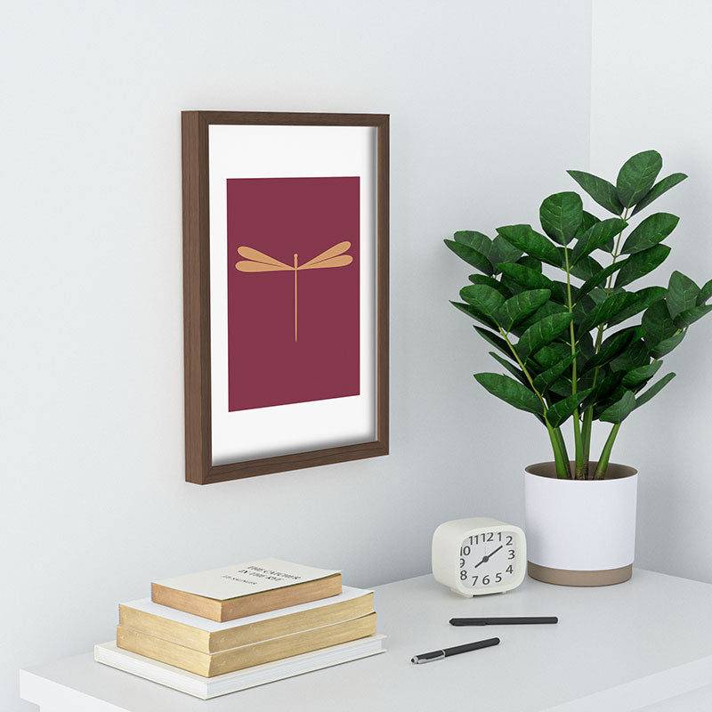 Colour Poems Dragonfly Pattern Mauve Recessed Framing Rectangle