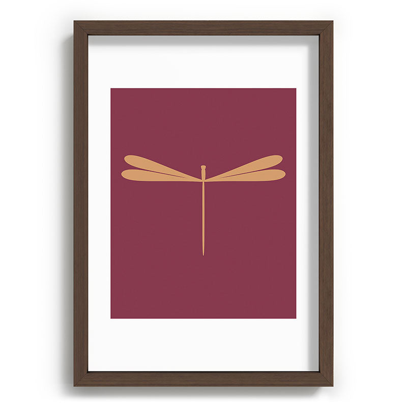 Colour Poems Dragonfly Pattern Mauve Recessed Framing Rectangle