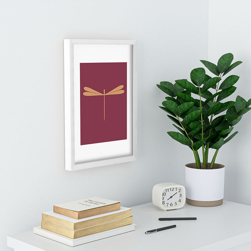 Colour Poems Dragonfly Pattern Mauve Recessed Framing Rectangle