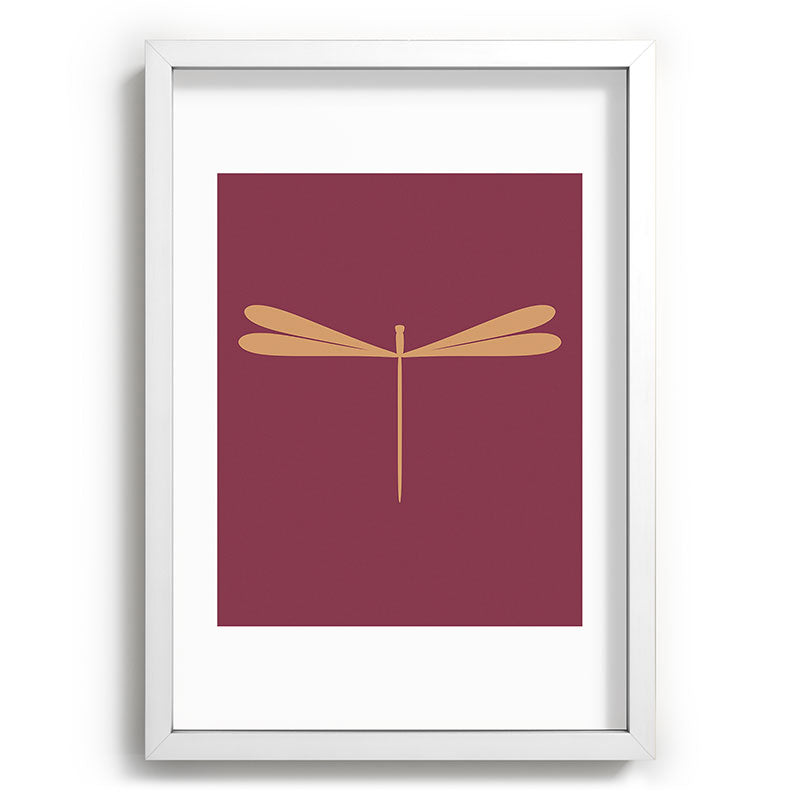 Colour Poems Dragonfly Pattern Mauve Recessed Framing Rectangle