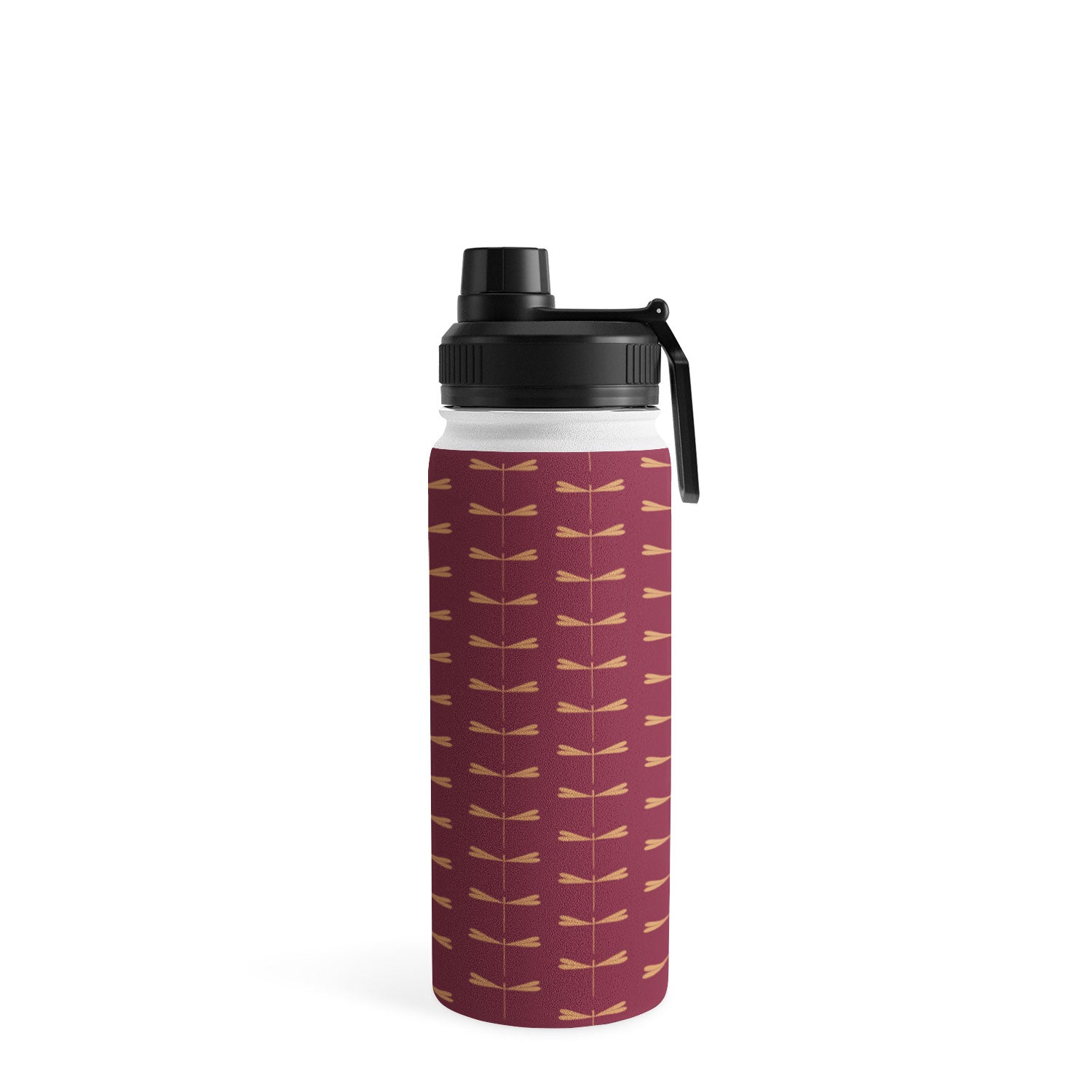 Colour Poems Dragonfly Pattern Mauve Water Bottle