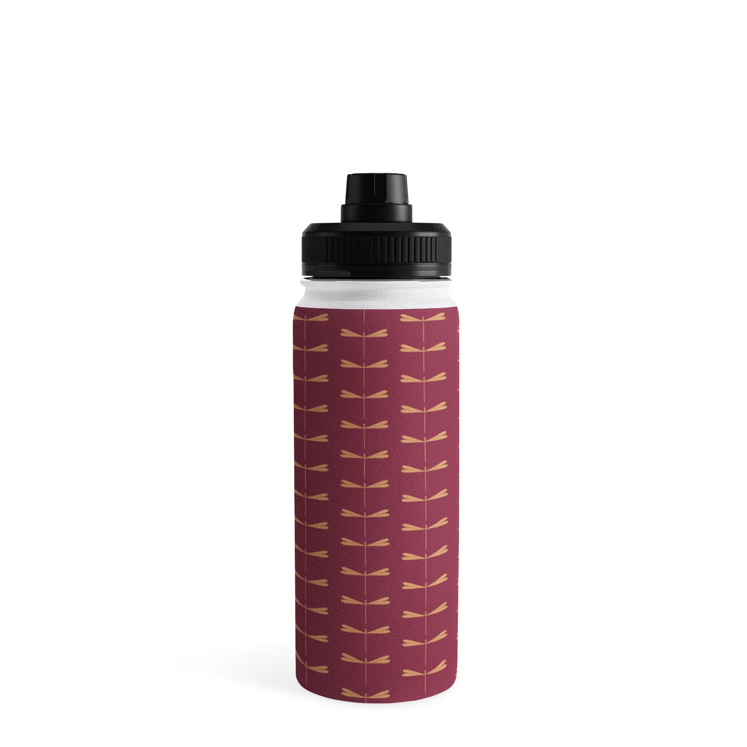 Colour Poems Dragonfly Pattern Mauve Water Bottle