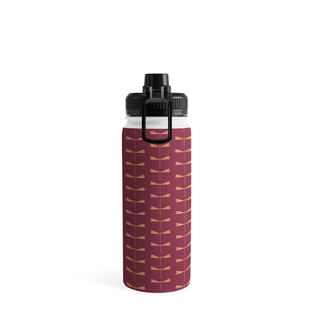 Colour Poems Dragonfly Pattern Mauve Water Bottle