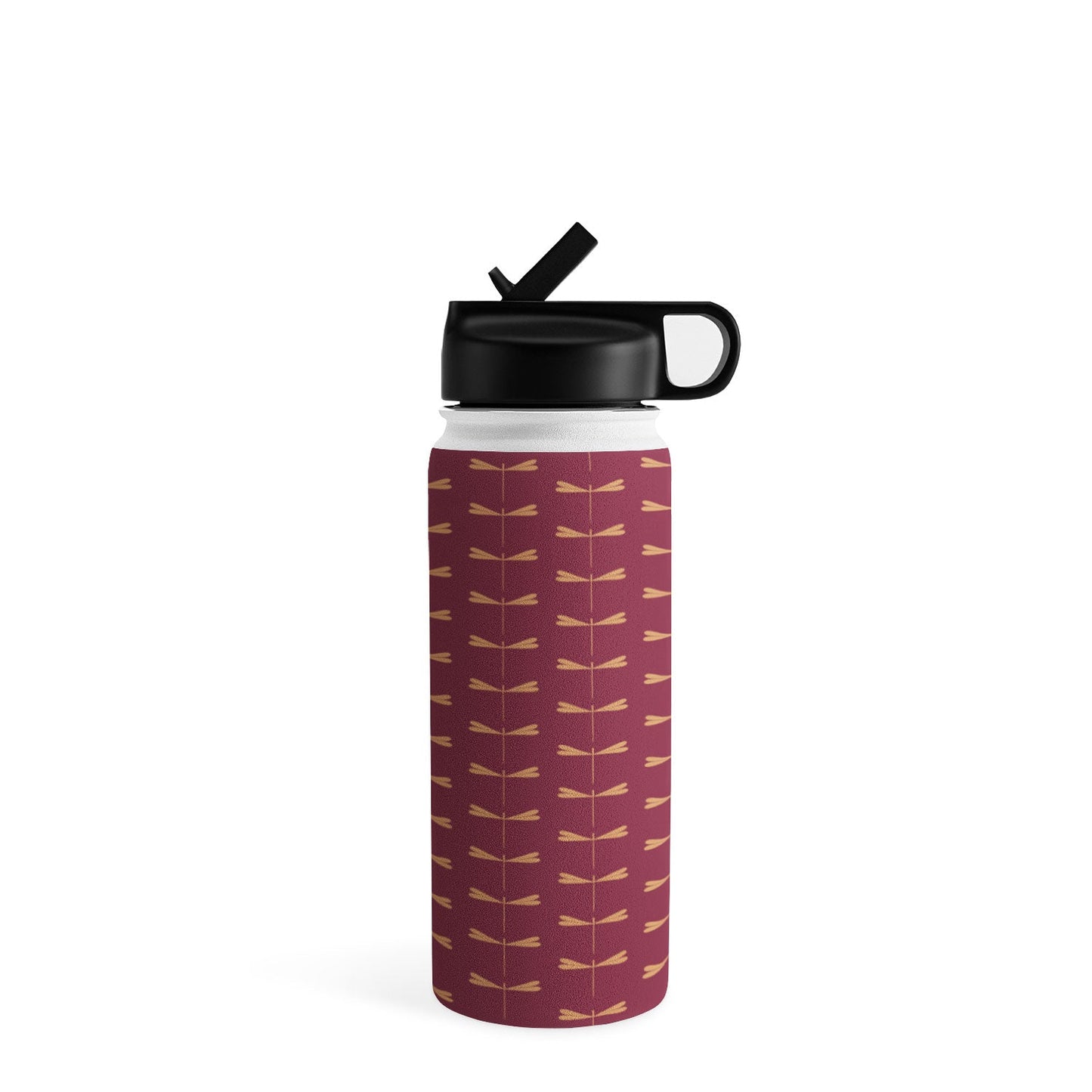 Colour Poems Dragonfly Pattern Mauve Water Bottle
