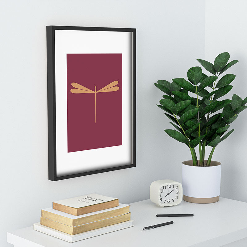 Colour Poems Dragonfly Pattern Mauve Recessed Framing Rectangle