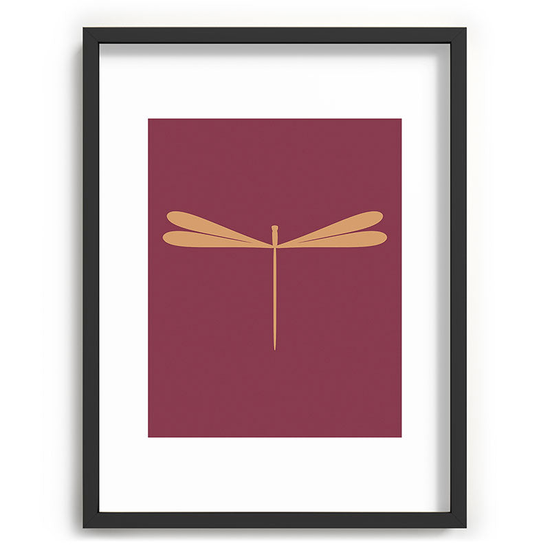 Colour Poems Dragonfly Pattern Mauve Recessed Framing Rectangle