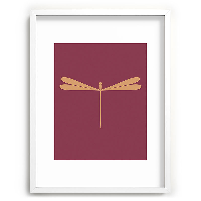 Colour Poems Dragonfly Pattern Mauve Recessed Framing Rectangle