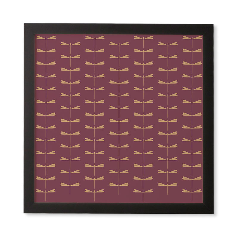 Colour Poems Dragonfly Pattern Mauve Framed Wall Art