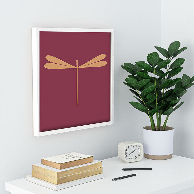 Colour Poems Dragonfly Pattern Mauve Recessed Framing Square