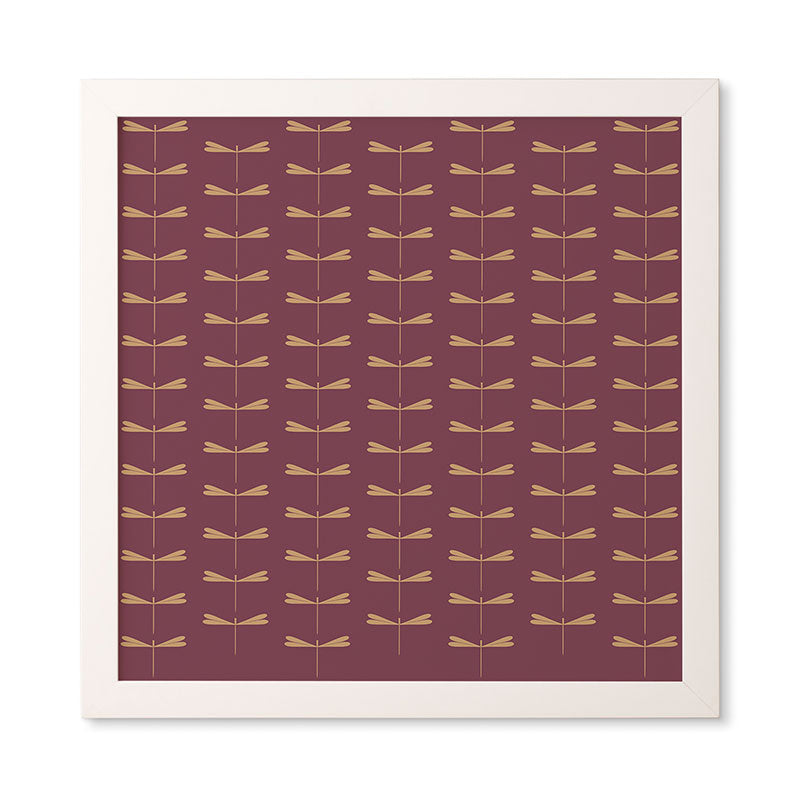 Colour Poems Dragonfly Pattern Mauve Framed Wall Art