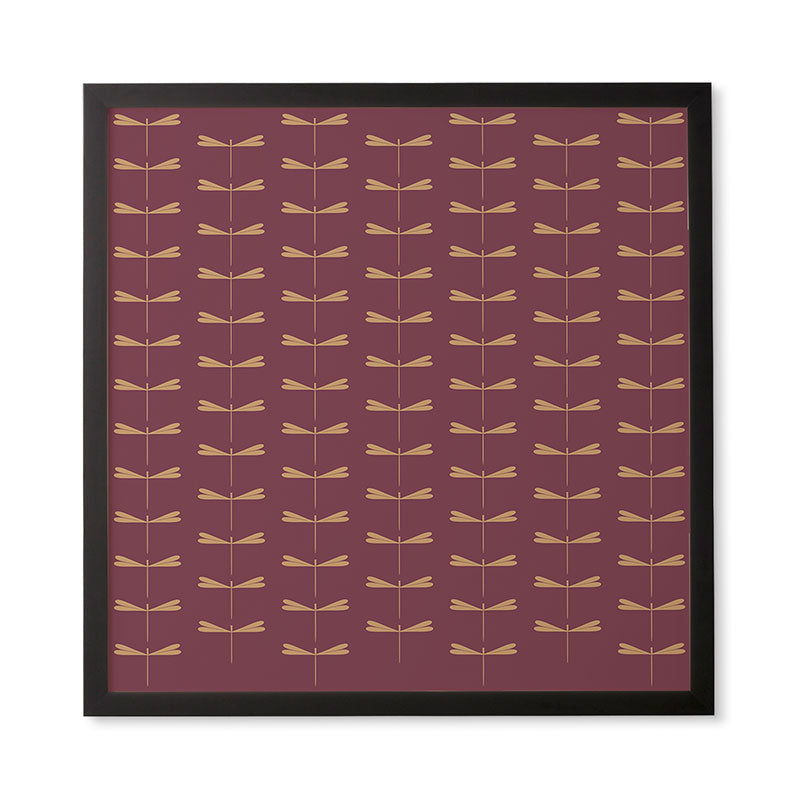Colour Poems Dragonfly Pattern Mauve Framed Wall Art
