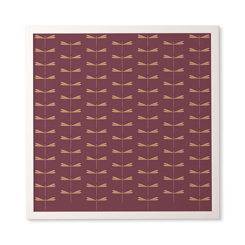 Colour Poems Dragonfly Pattern Mauve Framed Wall Art