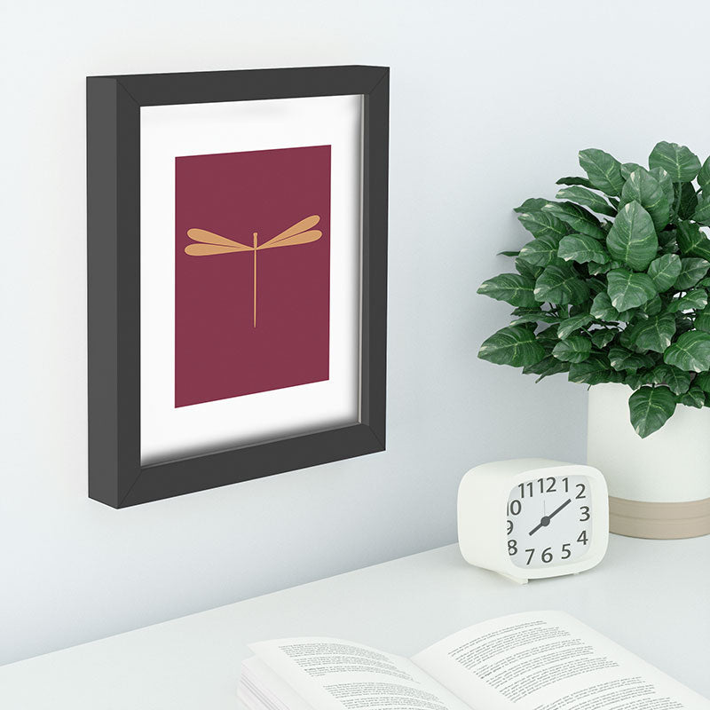 Colour Poems Dragonfly Pattern Mauve Recessed Framing Rectangle