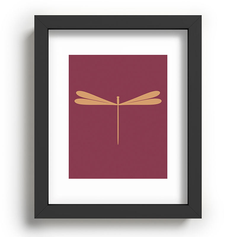 Colour Poems Dragonfly Pattern Mauve Recessed Framing Rectangle