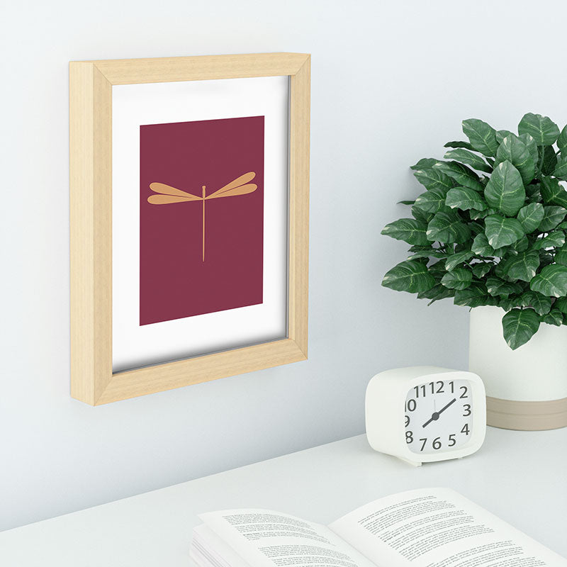 Colour Poems Dragonfly Pattern Mauve Recessed Framing Rectangle