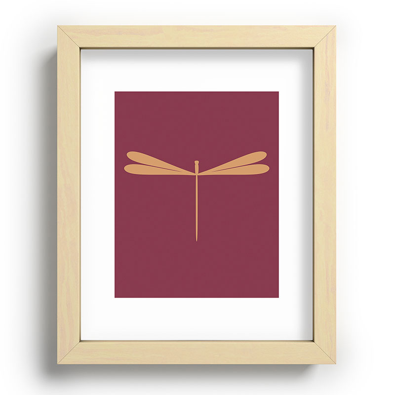 Colour Poems Dragonfly Pattern Mauve Recessed Framing Rectangle