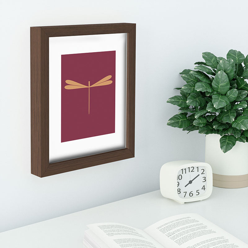 Colour Poems Dragonfly Pattern Mauve Recessed Framing Rectangle