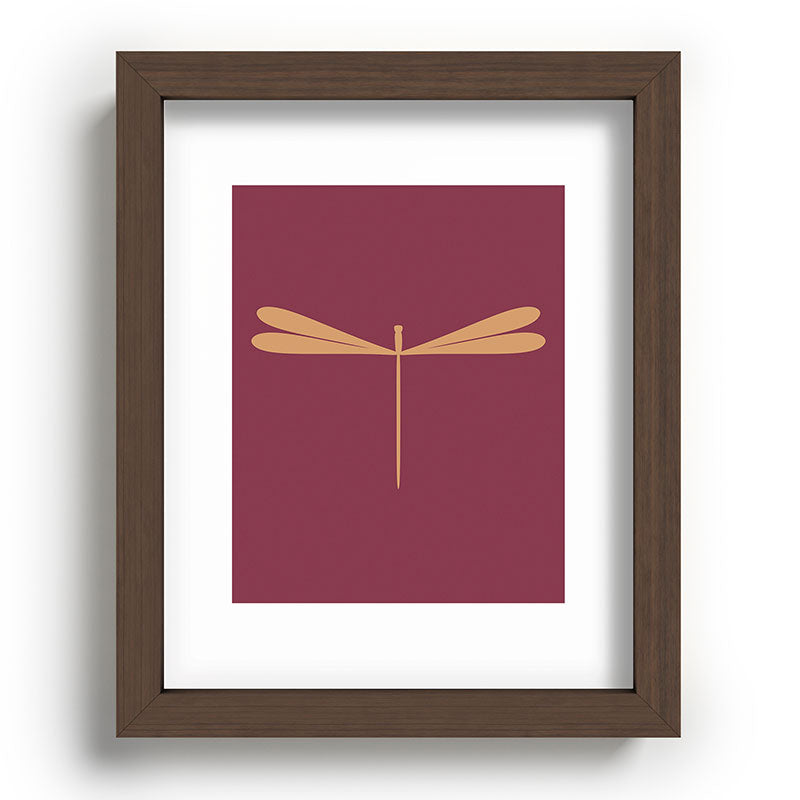 Colour Poems Dragonfly Pattern Mauve Recessed Framing Rectangle