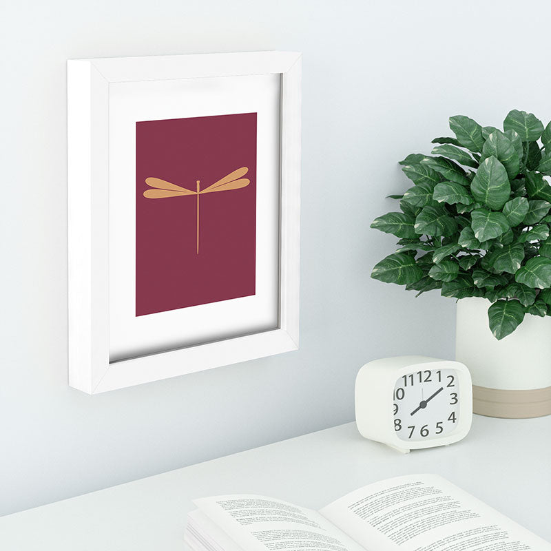 Colour Poems Dragonfly Pattern Mauve Recessed Framing Rectangle