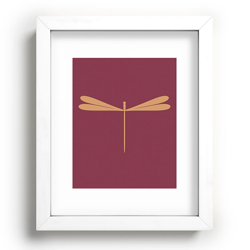 Colour Poems Dragonfly Pattern Mauve Recessed Framing Rectangle