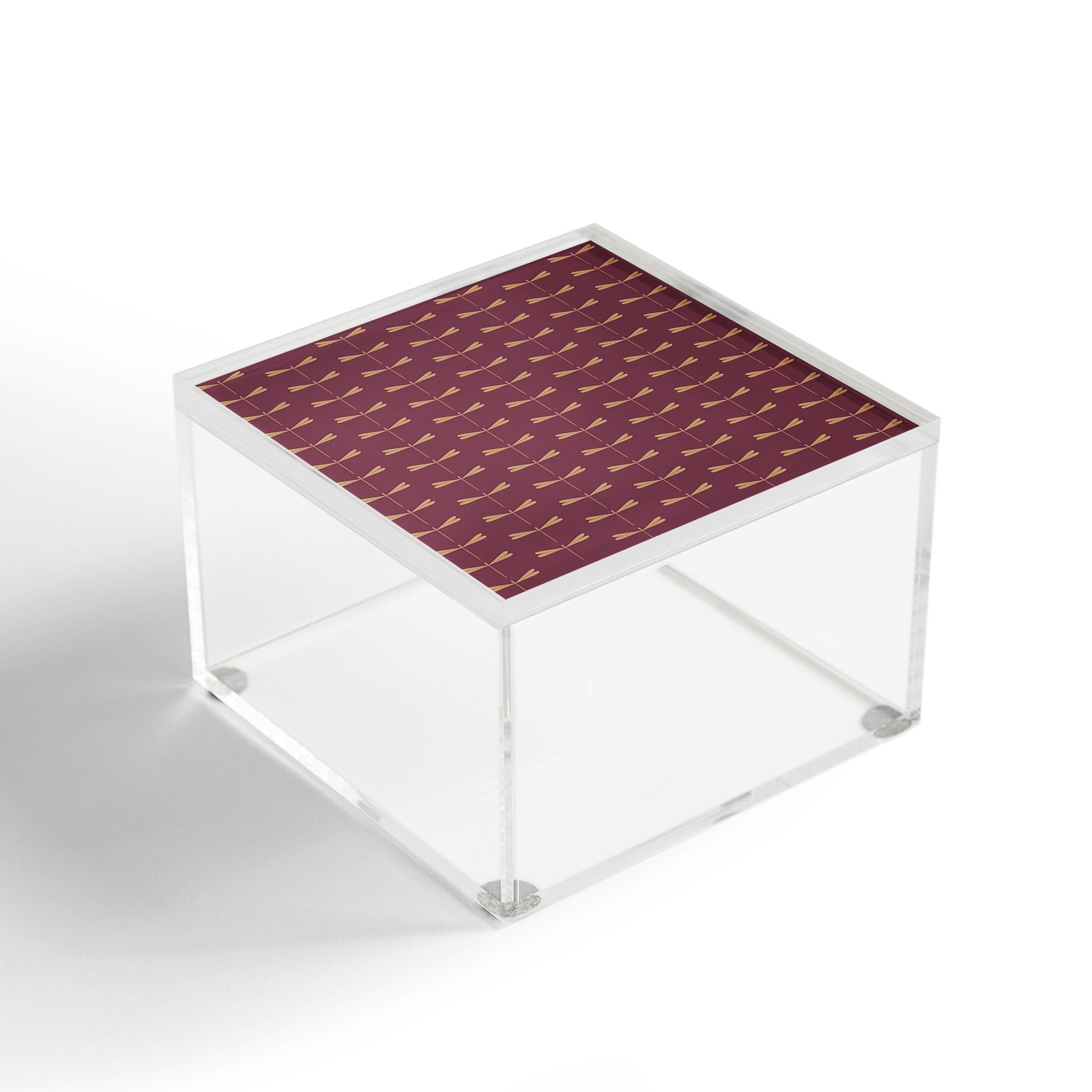 Colour Poems Dragonfly Pattern Mauve Acrylic Box