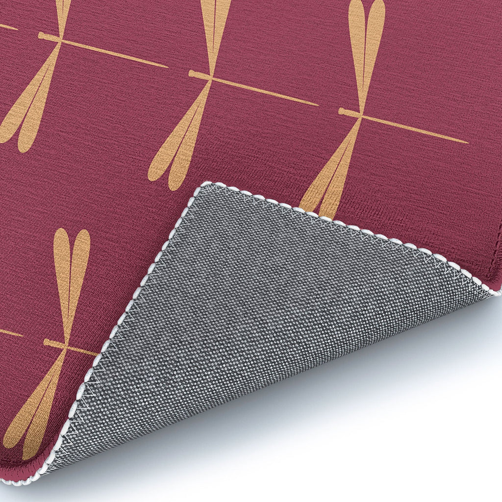 Colour Poems Dragonfly Pattern Mauve Area Rug