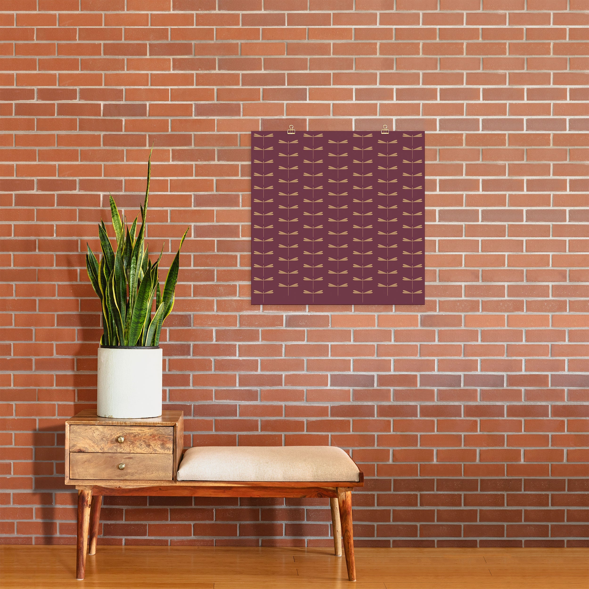 Colour Poems Dragonfly Pattern Mauve Art Print