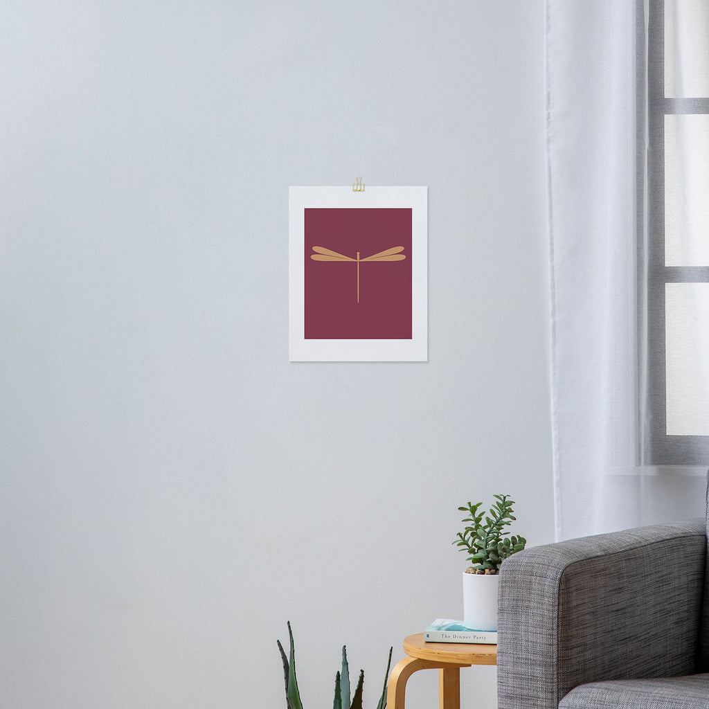 Colour Poems Dragonfly Pattern Mauve Art Print