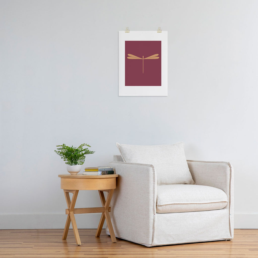Colour Poems Dragonfly Pattern Mauve Art Print