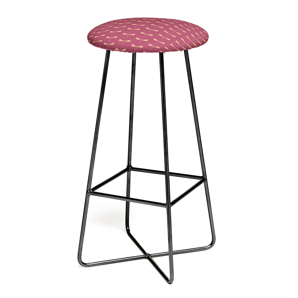 Colour Poems Dragonfly Pattern Mauve Bar Stool