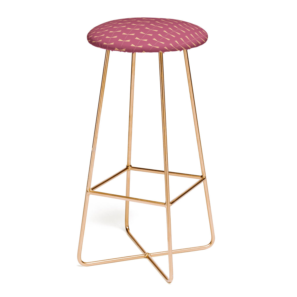 Colour Poems Dragonfly Pattern Mauve Bar Stool