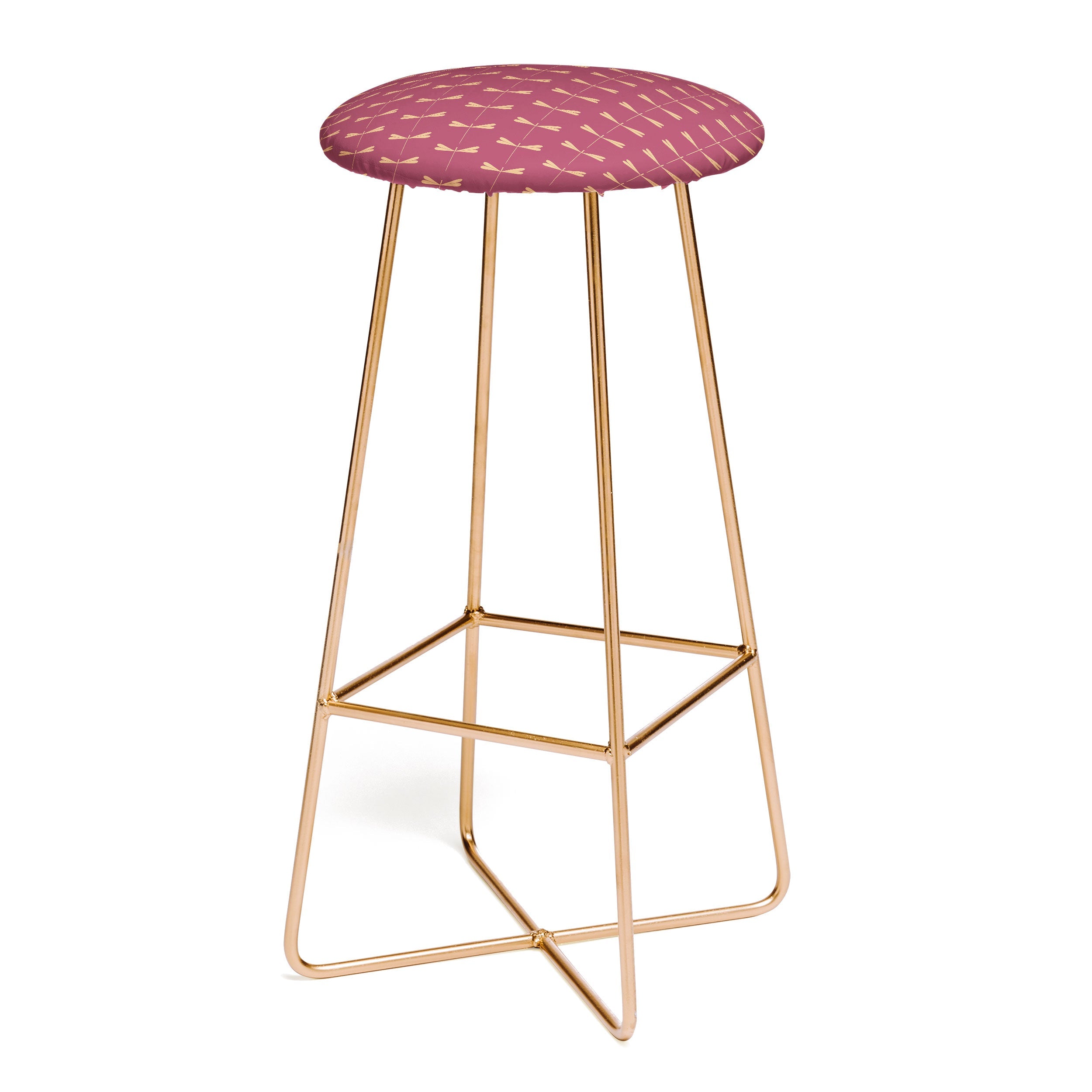 Colour Poems Dragonfly Pattern Mauve Bar Stool