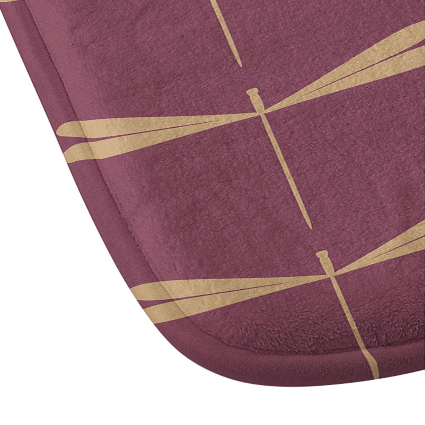 Colour Poems Dragonfly Pattern Mauve Memory Foam Bath Mat
