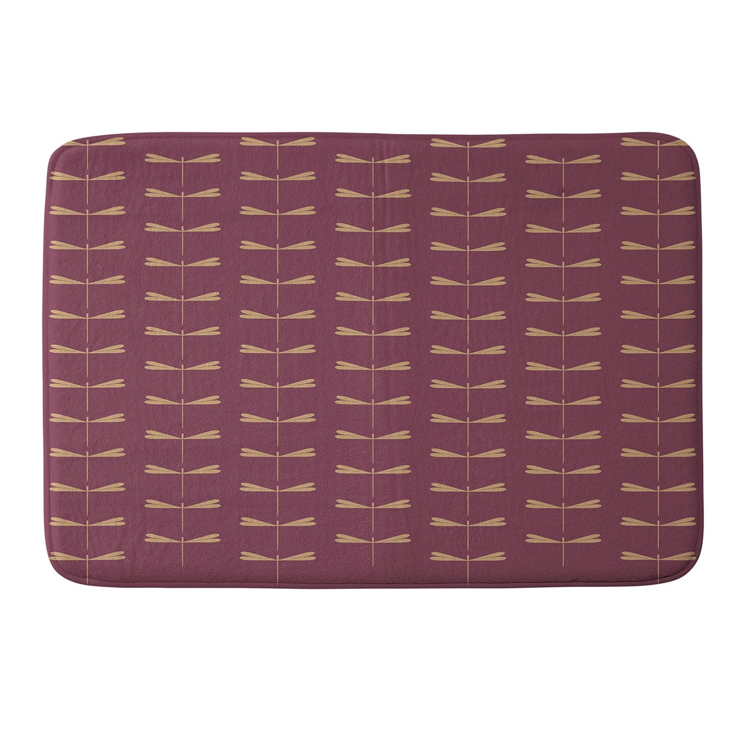 Colour Poems Dragonfly Pattern Mauve Memory Foam Bath Mat