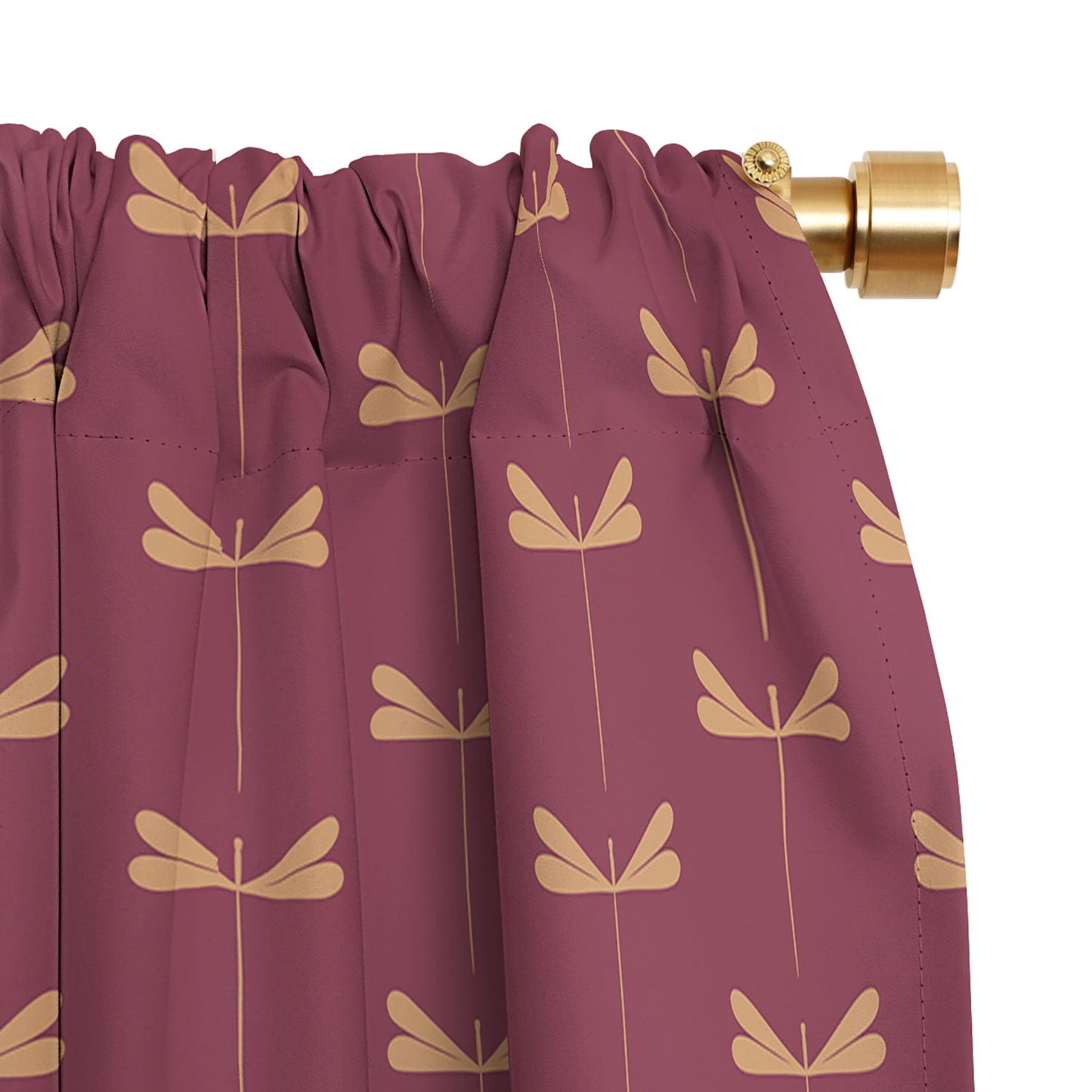 Colour Poems Dragonfly Pattern Mauve Blackout Window Curtain