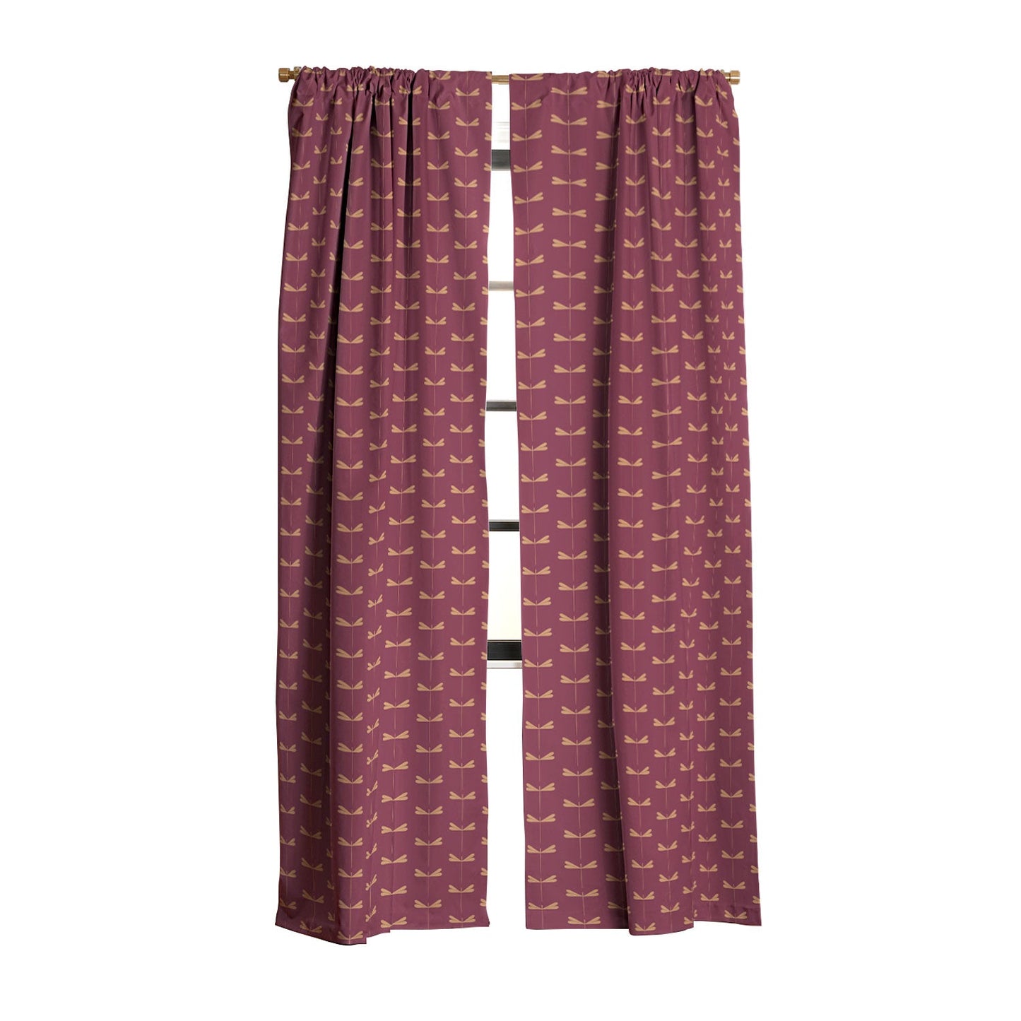 Colour Poems Dragonfly Pattern Mauve Blackout Window Curtain